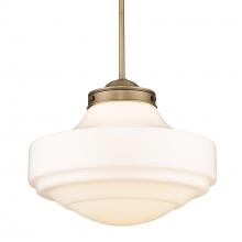  0508-L MBS-VMG - Ingalls Large Pendant in Modern Brass and Vintage Milk Glass Shade